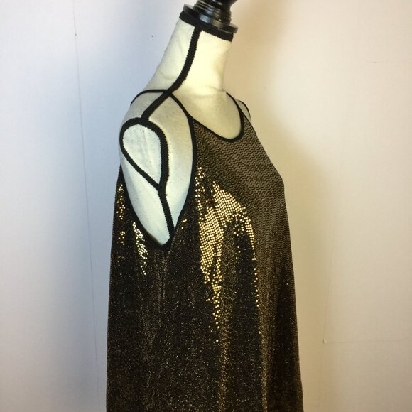 Torrid Cami Tank Top 2X Womans Plus Black Gold Sequin Sleeveless Holiday Sparkle - Picture 14 of 15